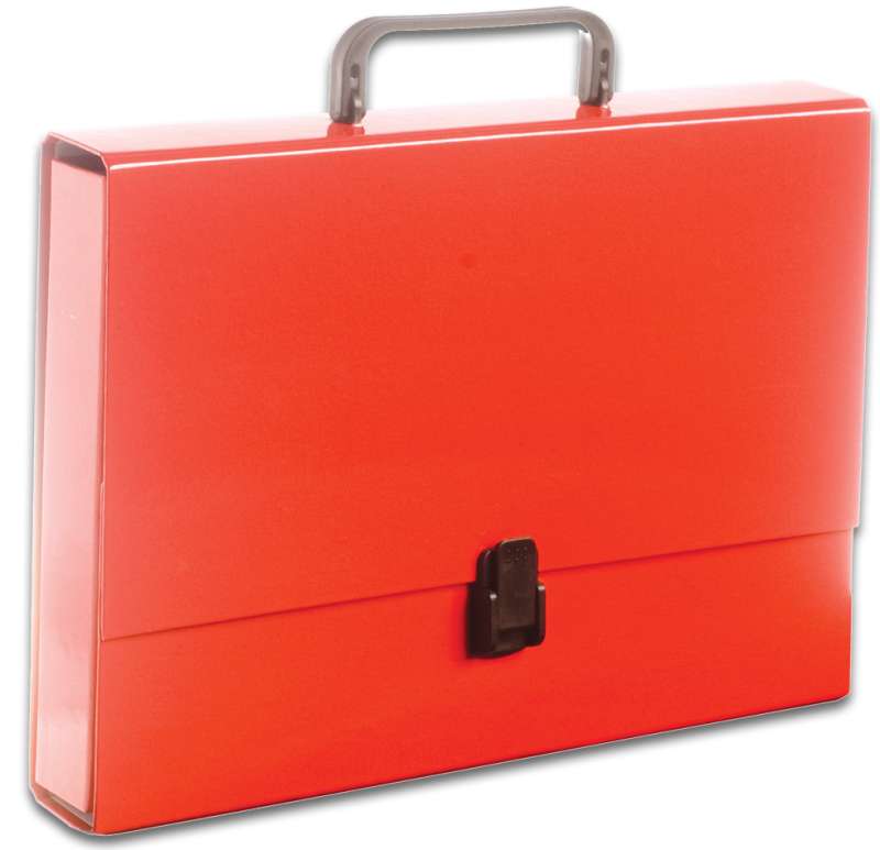 A4 Briefcase Folder Made of Laminated Cardboard in Red