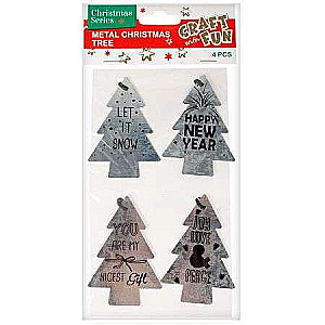New Year Decor Christmas Tree 4 pcs. metal
