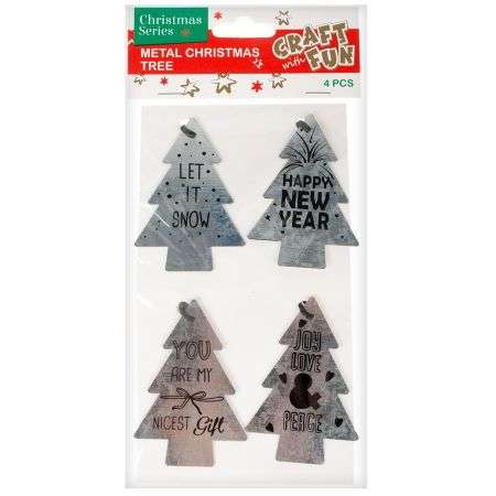 New Year Decor Christmas Tree 4 pcs. metal