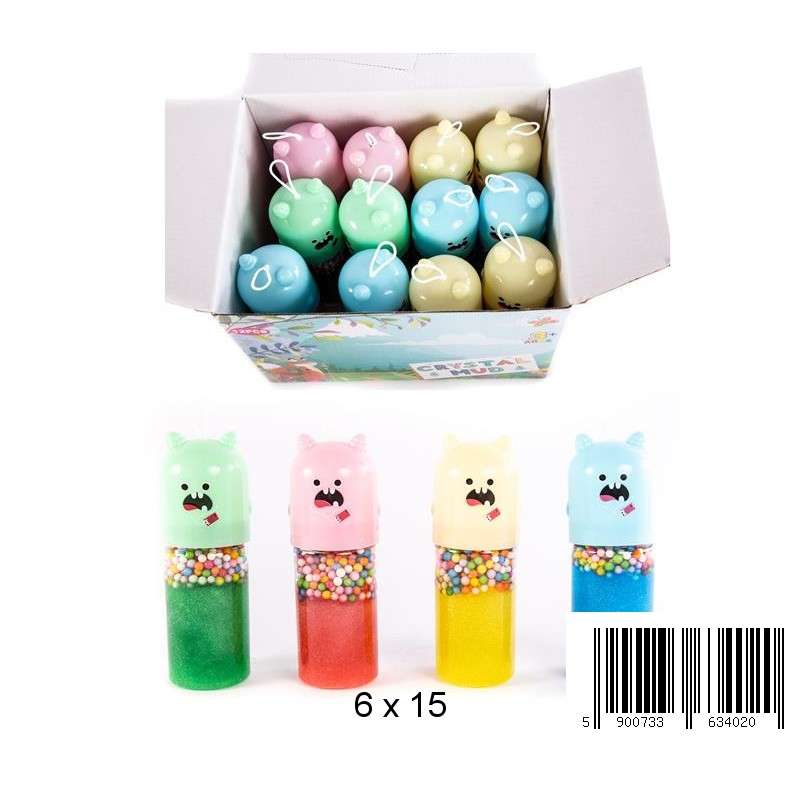 SLIME Jelly Mass Bear with a Loop, Shiny with Balls in a 16cm Jar Mix