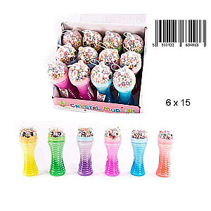 Jelly mass SLIME Cat with a loop, sparkling with balls in a 16cm mix jar