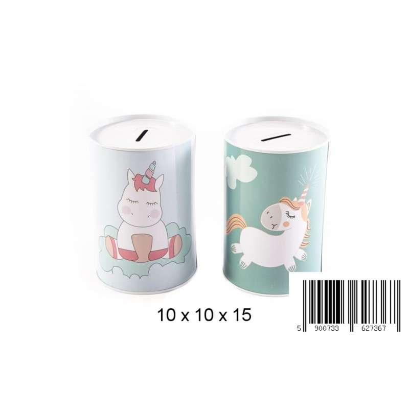 Piggy Bank - Unicorn Tin Can