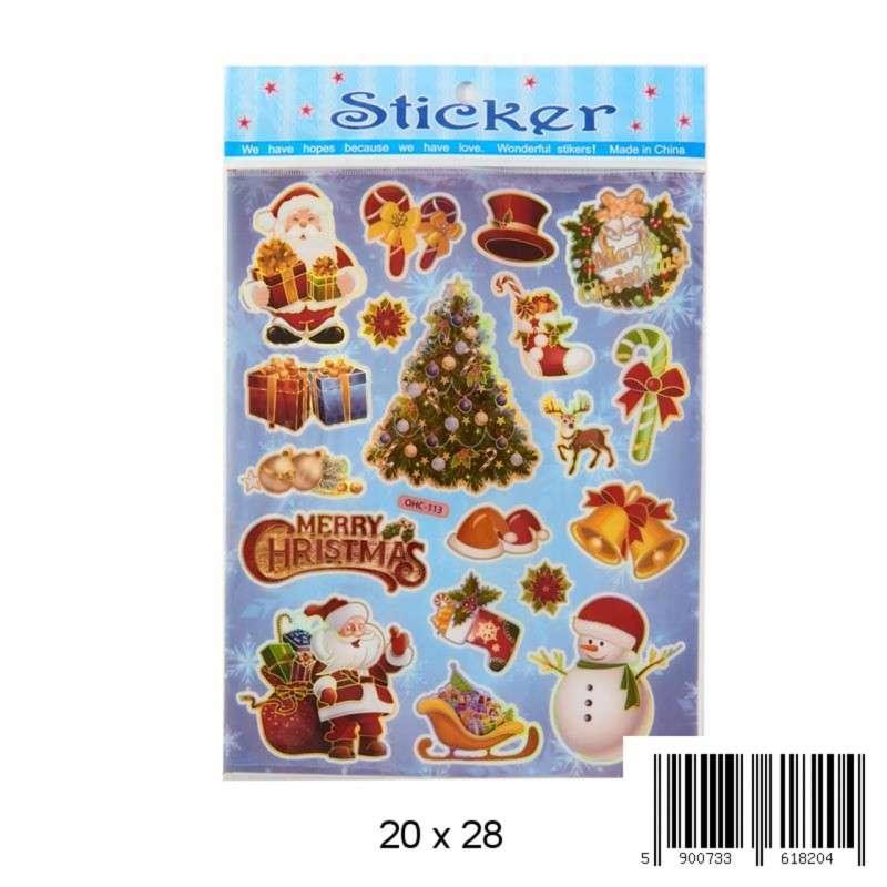 Ziemassvētku dekors - uzlīmes Merry Christmas
