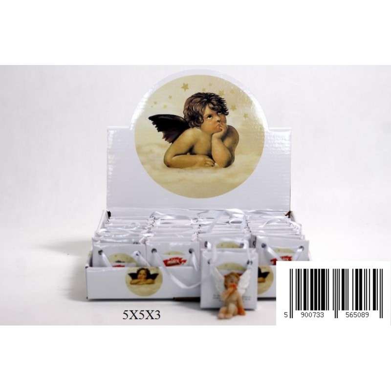 Angel figurine, ceramic, in a gift pouch