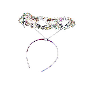 Headband with Angel Halo and Stars, Gold/Silver