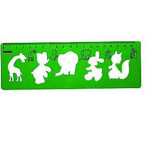 20 cm Ruler Wild Animals Opaque