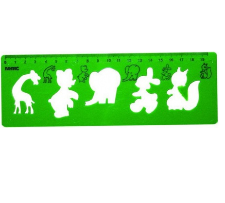20 cm Ruler Wild Animals Opaque