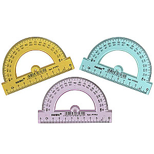 Protractor 180° 12cm, transparent