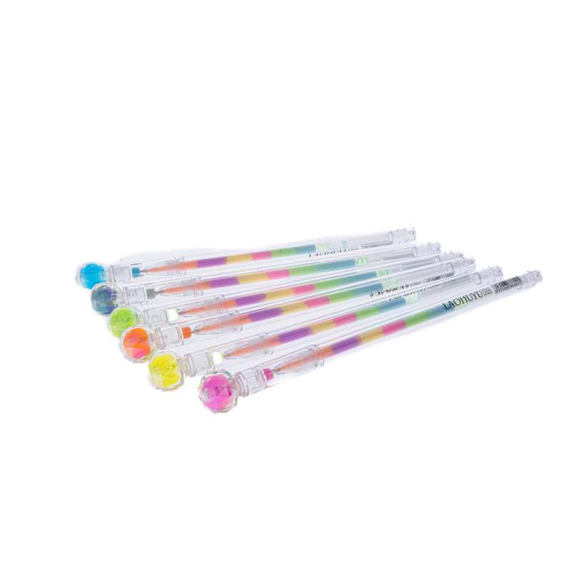Multicolored gel pen with a diamond
