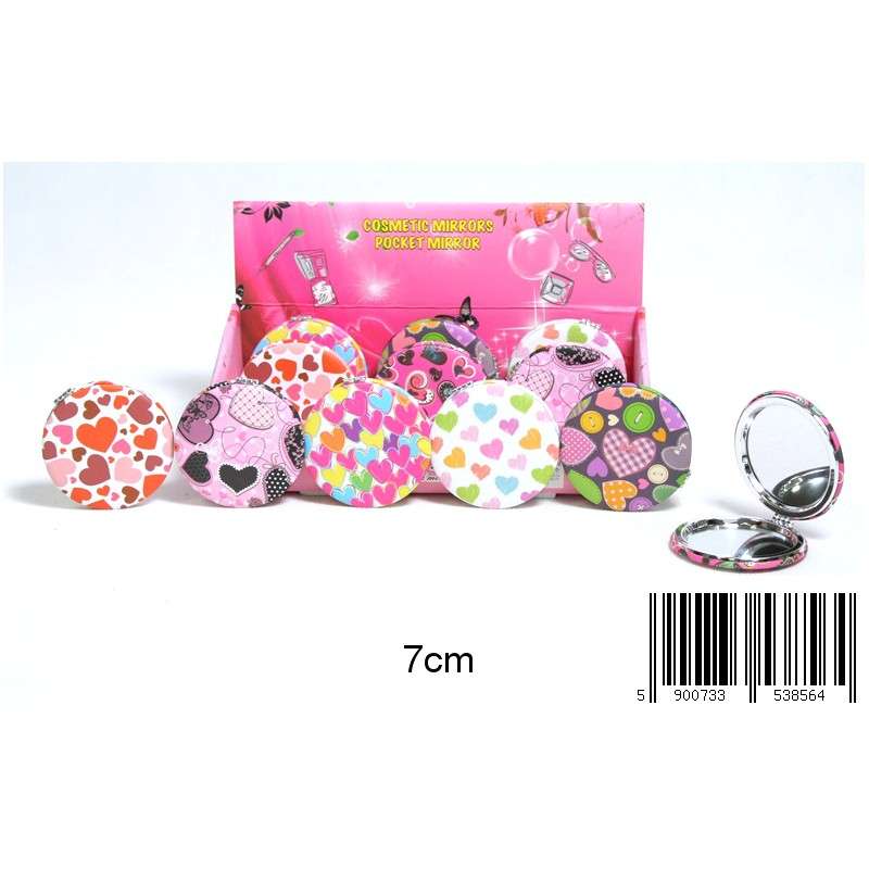 Pocket mirror with a heart