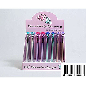 Black Multicolor Gel Pen with Diamond Mix