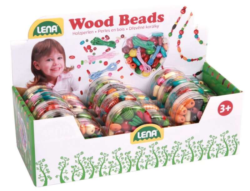 LENA Creative Set Wooden Beads in a Box