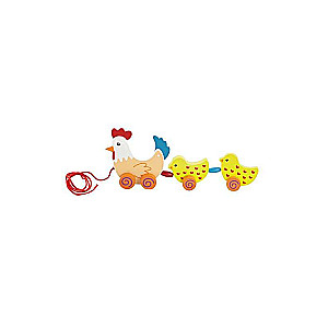 Push Toy ANDREU - Chicken with Two Chicks