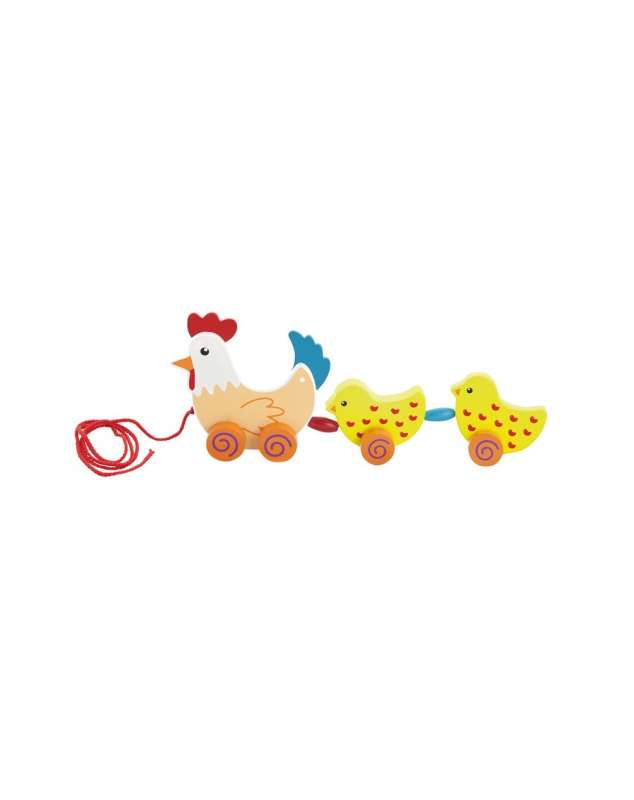 Push Toy ANDREU - Chicken with Two Chicks