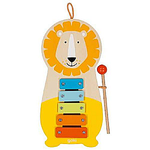Developmental game GOKI Xylophone Lion, 14 x 24.5 x 1.4 cm.
