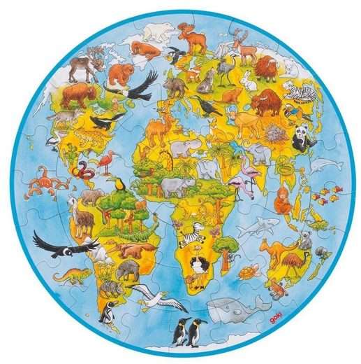 GOKI Puzzle World Map, XXL 45 cm