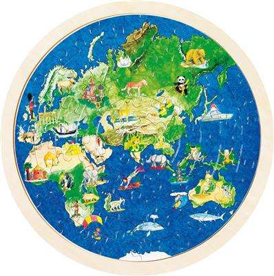 Wooden Puzzle GOKI - Planet Earth, 57 pcs.