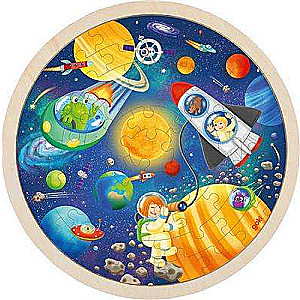 Wooden Puzzle GOKI - Space, 57 pieces