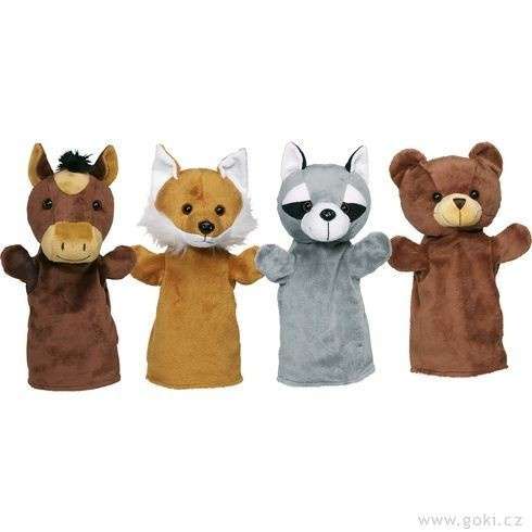 Soft Toy GOKI - Animals: Fox, Bear, Raccoon, Donkey