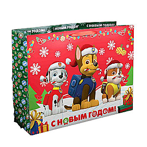 Gift bag PAW PATROL Happy New Year!, 61x46x20 cm