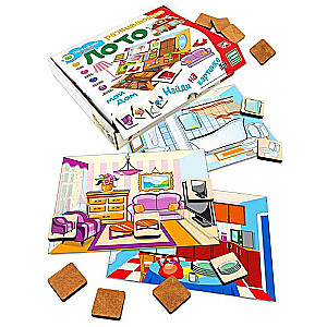 Development Lotto Find on the Picture. My House 36 Chips + 6 Cards + Bag