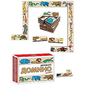 Domino Puzzle Halves. Wild Animals Large