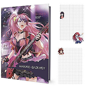 Notebook Anime Girl with Guitar, Gray