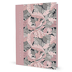William Morris Inspiration Notebook Pink and Gray Leaves
