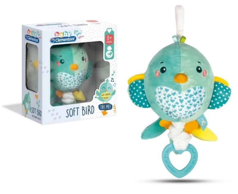 Soft Toy for Babies CLEMENTONI Wind-Up/Hanging Bird