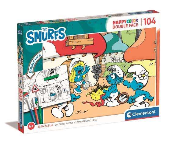 Puzzle 104 CLEMENTONI DOUBLE FACE SMURFS