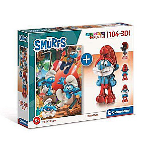 Puzzle 104 CLEMENTONI+ 3D MODEL SMURFS