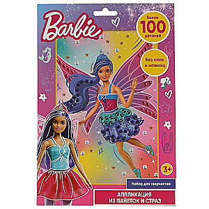 Application with rhinestones and sequins Barbie 17x23 cm