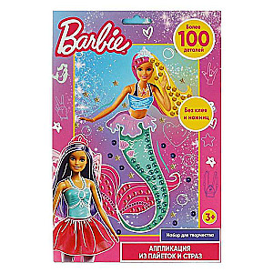 Application with rhinestones and sequins Barbie 17x23 cm