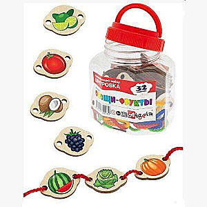 Developing Lacing Set Vegetables-Fruits 32 pcs