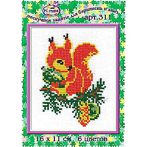 Embroidery Kit - Squirrel 16x11 cm