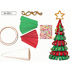 Creative set Christmas Tree made of ribbons
