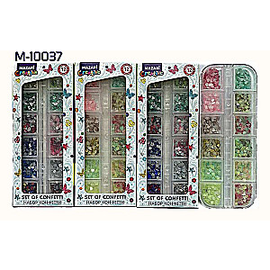 Confetti Set, 12 Colors, Plastic Box