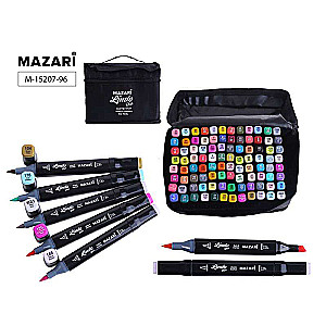 Double-sided sketching marker set LINDO BLACK, 96 colors