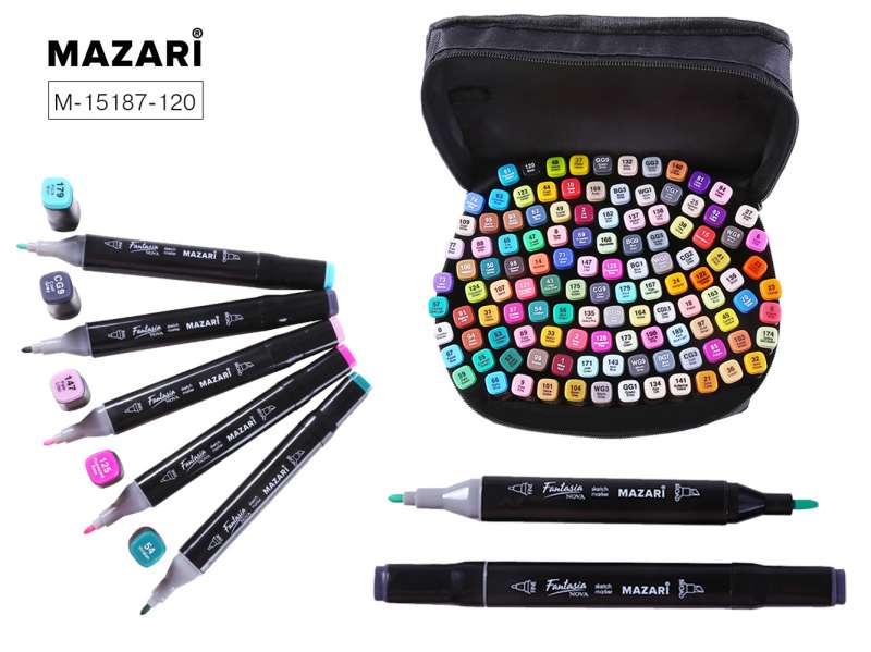FANTASIA NOVA Double-Sided Sketch Marker Set, 120 Colors