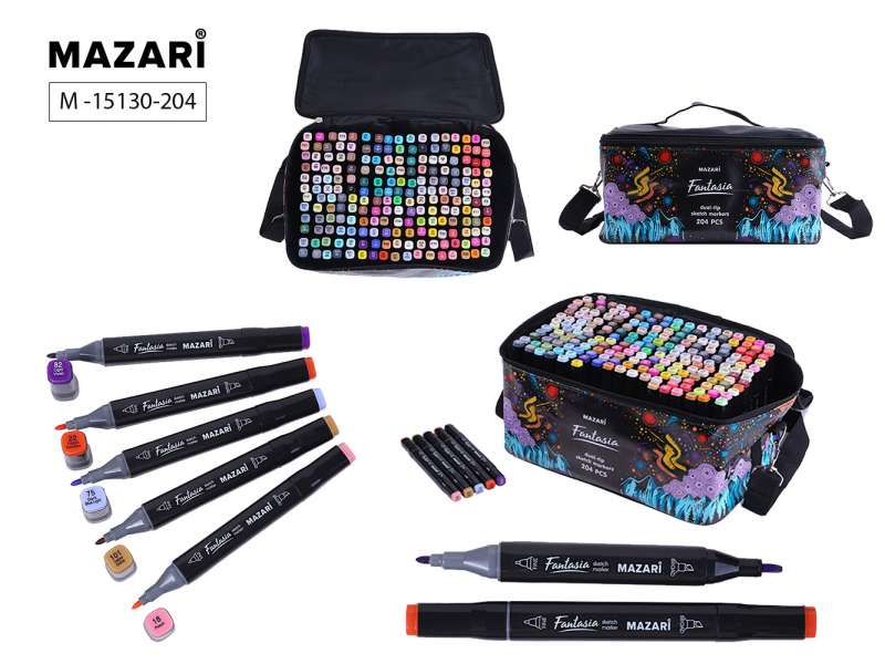 FANTASIA Double-Sided Sketch Marker Set, 204 Colors