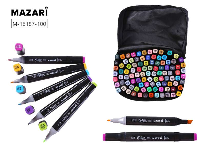 FANTASIA NOVA Dual-Ended Sketch Marker Set, 100 Colors