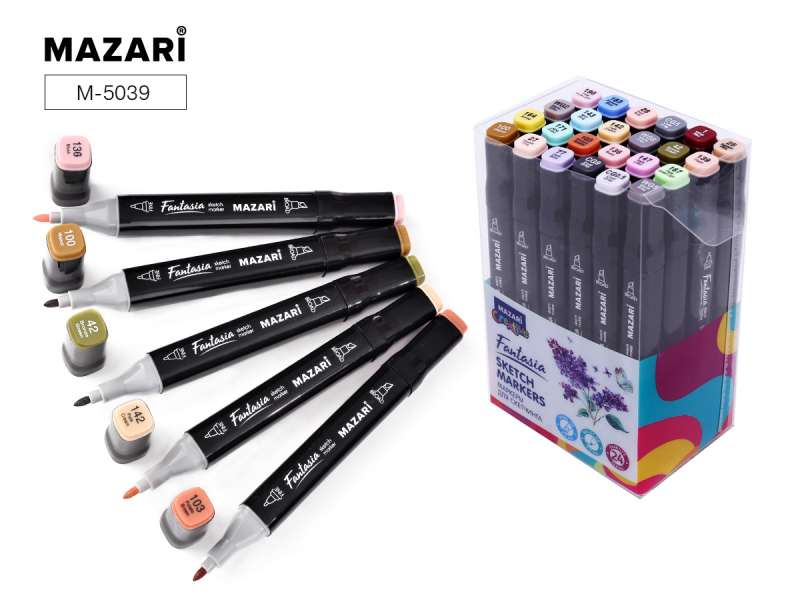 Set of double-sided sketch markers FANTASIA, 24 colors