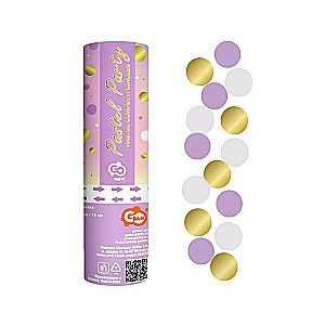 New Year’s popper Cannon 15cm yellow-pink-white
