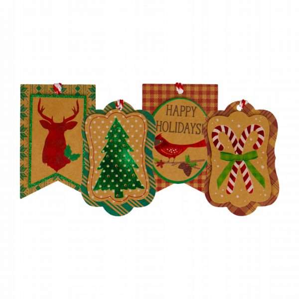 New Year Gift Tags Kraft 8 pcs.