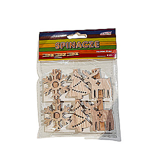 New Year decor wooden clothespins New Year accessories 6 pcs.