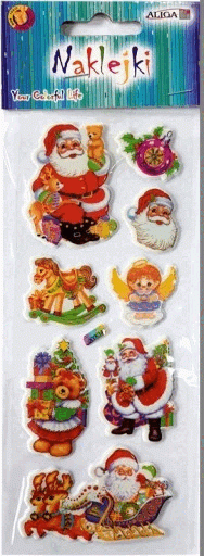 New Year Decor Sticker Santa Claus 7x17cm