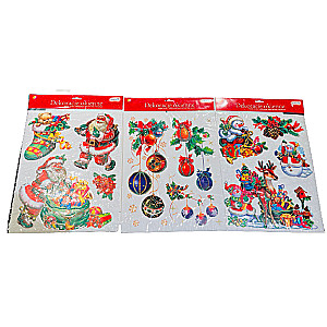 New Year's decor - window sticker with glitter 30x38cm
