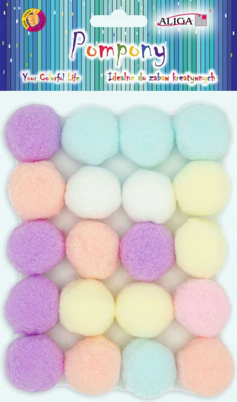 Decor Pom Poms 20 pcs 3 cm, mix
