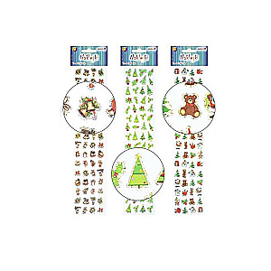 New Year decor sticker, small with glitter 6.5x30cm