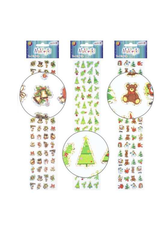 New Year decor sticker, small with glitter 6.5x30cm